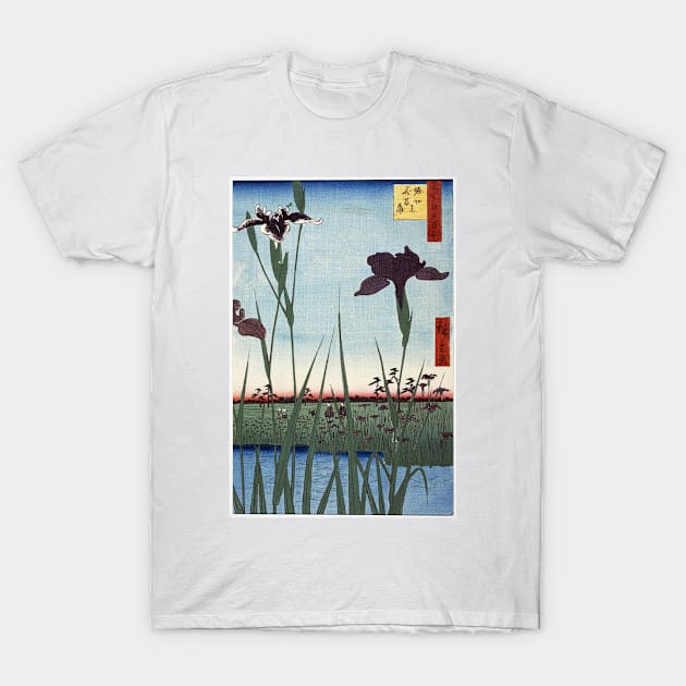 Utagawa Hiroshige The Iris Garden at Horikiri T-Shirt by pdpress